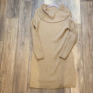 Cowl neck knit dress